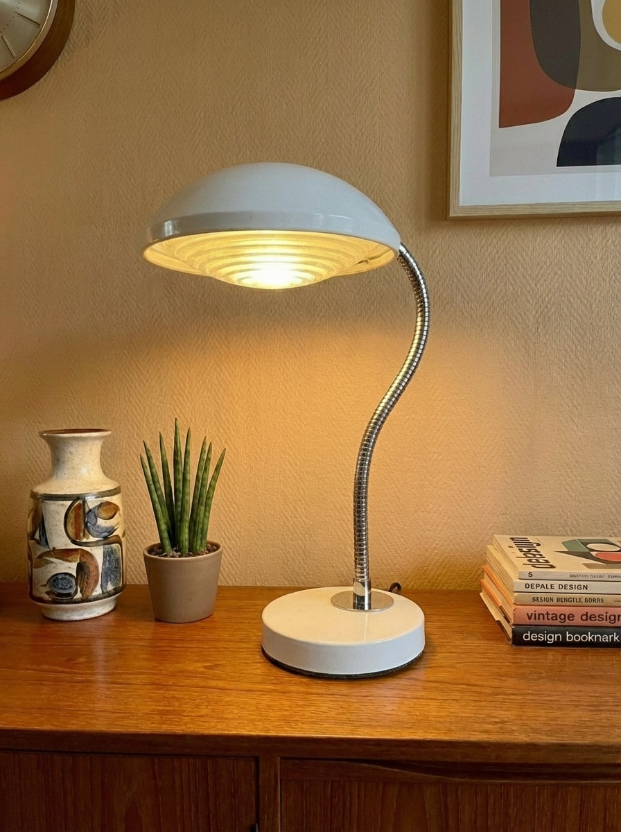 Lampe blanche vintage années 60, Ferdinand Solere